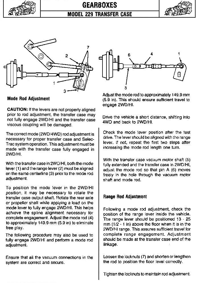 NP-229 Linkage Adjustments